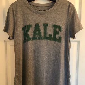Modern Lux graphic t shirt high low KALE L